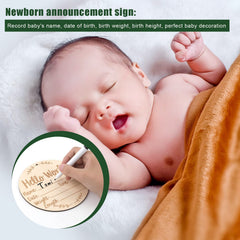 LUTER baby handprint area on sign ready for footprints.