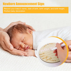 LUTER Hello World newborn sign footprint platform, adds sweet detail to portraits.