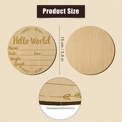 LUTER round birch sign close-up, smooth surface safe for newborn photography.