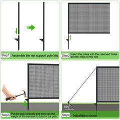 LUTICO Driveway Net pole installation demonstrating sturdy support