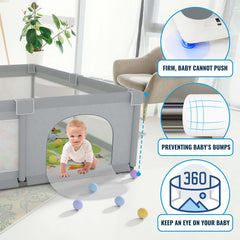 LUTIKIANG playpen assembled without tools for quick setup and convenience.