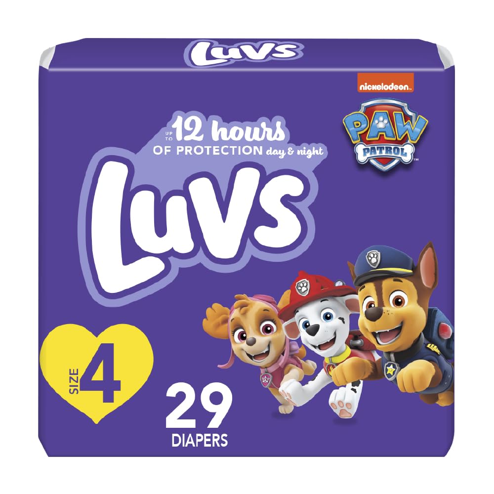 Luvs Paw Patrol design on packaging signals reliable protection for busy days.