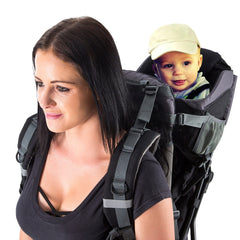 Luvdbaby carrier with safety straps highlights secure travel on hikes