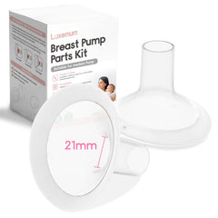 Luxemum breast pump parts Medela 21mm oval front view offering universal compatibility and comfort.