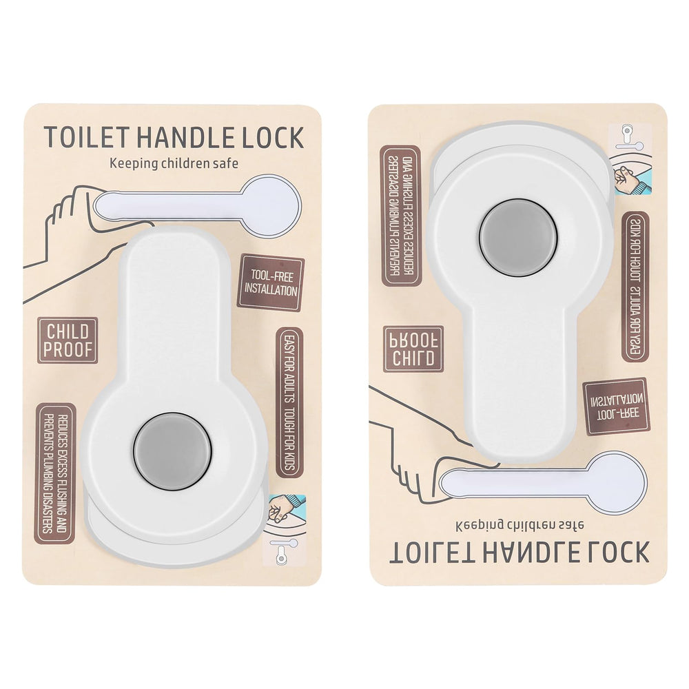 LuxeVib baby proofing toilet lock round-button close-up for easy one-handed use