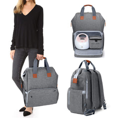 LUXJA breast pump bag front pocket keeps pumping essentials within easy reach.