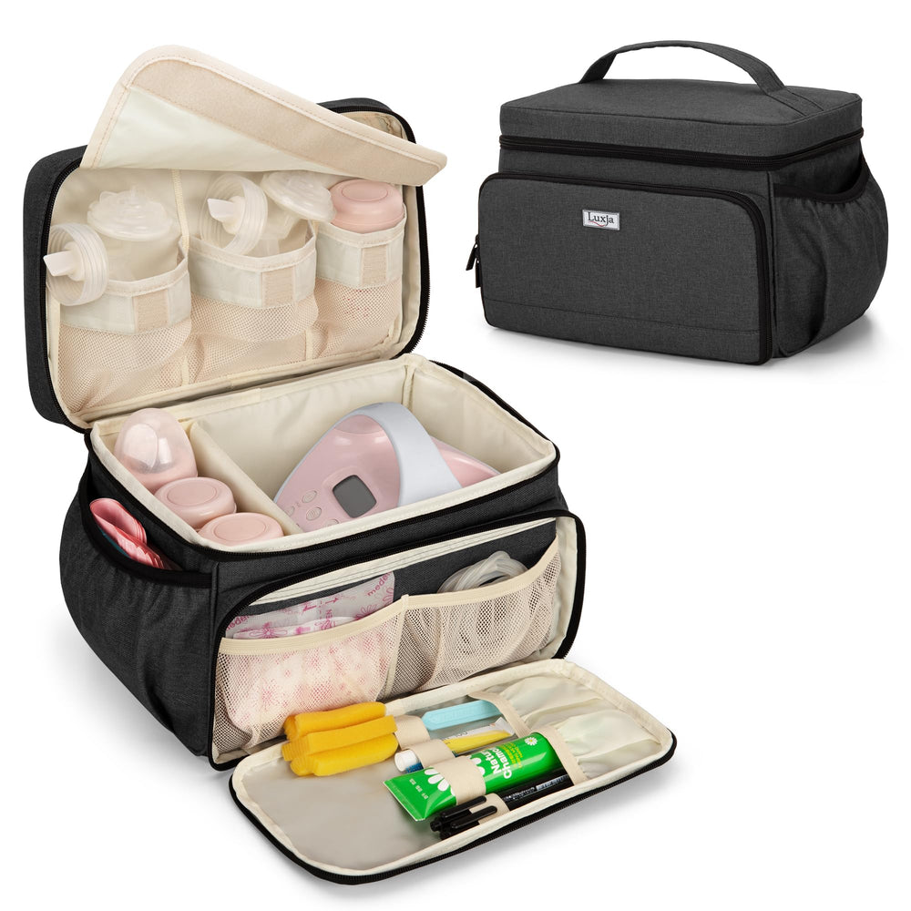 Luxja breast pump bag for Spectra S1 keeps pump and accessories organized for on-the-go pumping.