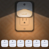 LuxLumin nightlight wall plug with dusk-to-dawn sensor provides hands-free hallway lighting.