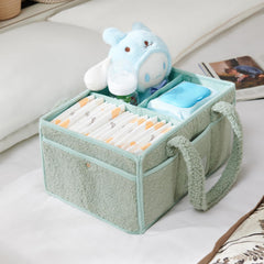 Luxury Little diaper caddy teddy bear charm adds adorable detail for gift-ready nursery décor.