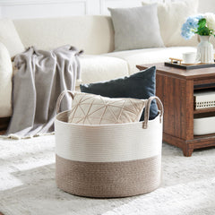 Luxury Little XXXL Nursery Storage Basket handles close-up for easy-carry laundry and toys