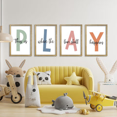 LuZhiQiang rustic-nursery-wall-art-signs in wood frame bring cozy ambience to bedrooms.