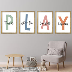 LuZhiQiang this-is-where-the-fun-stuff-happens sign wood-framed wall art ideal for playrooms.