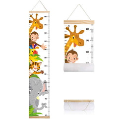 Lvpai Animals Growth Chart canvas height ruler for tracking height milestones in a nursery.