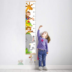 Lvpai Animals Growth Chart mounted on wall with rope for easy display and measurement.