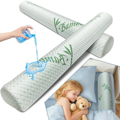 LVYSHOW waterproof bed bumper unboxed on bed to help prevent night-time tumbles.