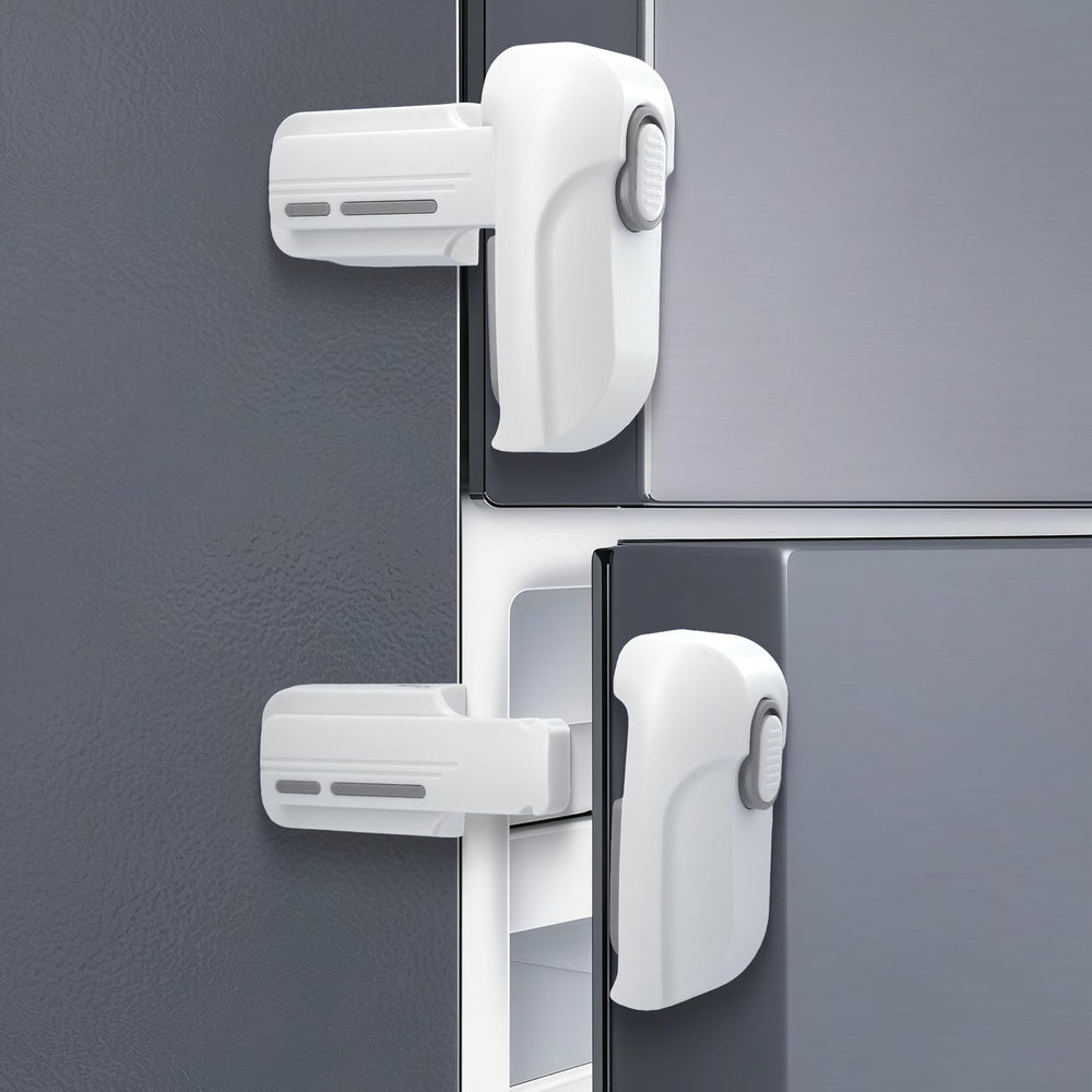 Lwuzkdo dual mode fridge lock packaged showing ready-to-install safety kit