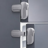 Lwuzkdo fridge lock front view demonstrates compact design for kidproof kitchens.