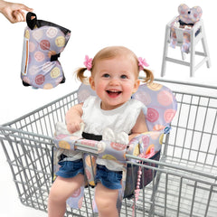 LWWACSS Premium Cart Cover on grocery cart provides clean protection during quick shopping trips.