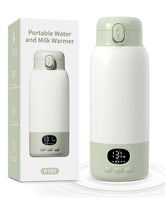 Lxlu portable bottle warmer shows 17oz capacity for on-the-go feeding.