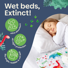Lynmark Potty-Training Mattress Protector dinosaur waterproof underlayer visible for leak protection