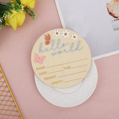Lyreh Hello World Newborn Sign name date detail captures birth info as a keepsake.
