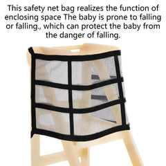 Lyreh toddler standing tower safety net adjustable buckle provides flexible fit for different towers