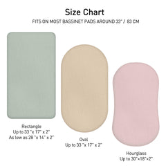 LYRICHOM BABY Bright Leaves 33x17x4 inches universal fit for oval and rectangle bassinets.