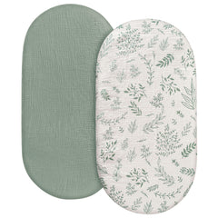 LYRICHOM BABY muslin bassinet sheets pack-shot shows soft breathable cotton surface