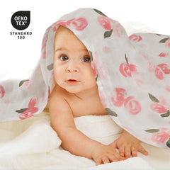 LYRICHOM BABY muslin burp cloth 27x27 inches provides ample coverage for messes and spills.