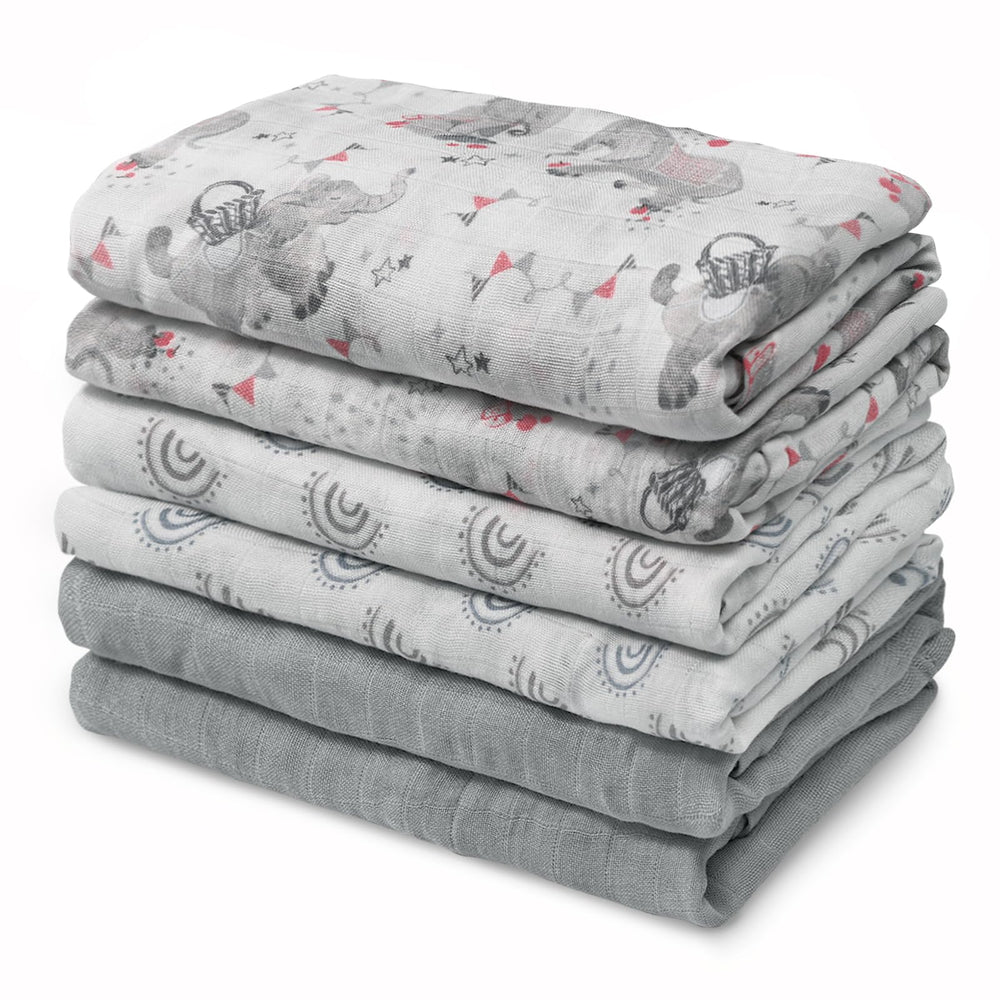 LYRICHOM Baby Muslin Burp Cloths closeup reveals ultra-soft fabric against delicate skin.