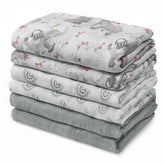 LYRICHOM Baby Muslin Burp Cloths closeup reveals ultra-soft fabric against delicate skin.