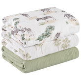 LYRICHOM BABY muslin swaddle blanket close-up shows ultra-soft organic cotton for newborn comfort.