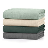 LYRICHOM BABY muslin swaddle blankets front view in four-pack for newborn comfort
