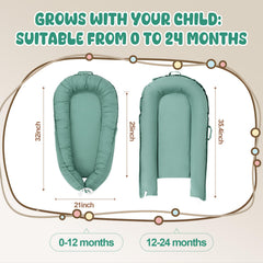 Lzhuanmi infant lounger with adjustable drawstring for growing baby comfort.
