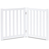 LZRS 2-panel wooden dog gate 24in high blocks doorway access for puppies.