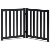 LZRS 2-Panel Wooden Dog Gate full-view for doorways and stairs with portability