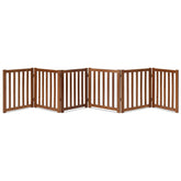 LZRS 6-panel wooden dog gate front view shows sturdy containment in doorways