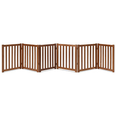 LZRS 6-panel wooden dog gate front view shows sturdy containment in doorways
