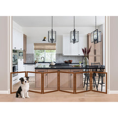 LZRS extra-wide clear dog gate panel 1 demonstrates transparent visibility for monitoring pets