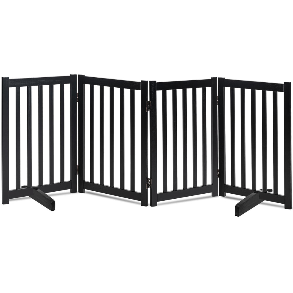 LZRS freestanding dog gate in 4-panel assembly offers flexible room layout.