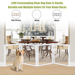 LZRS transparent pet gate highlights durable construction and clear visibility.