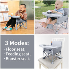 M-Castle seat's fixed belt keeps toddlers secure during meals.
