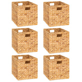 M4DECOR water hyacinth basket 12x12 on shelf for organized toys and books.