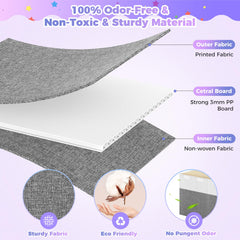 Mabahoo durable linen fabric toy box offers sturdy, odorless storage for kids.