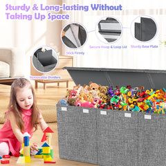 Mabahoo toy box with side mesh pockets for small items.