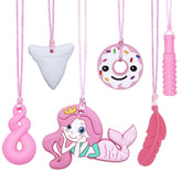 MaberryTech Direct chew necklace Mermaid focus and calm during tasks.