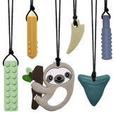 MaberryTech Direct chew necklace sloth pendant offers discreet sensory relief for focused daily use.