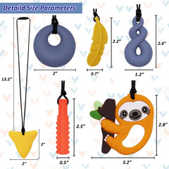 MaberryTech Direct chewy necklace shark tooth visual aids stress relief and sensory engagement.