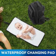 MABOZOO diaper bag backpack side view shows durable, PVC-free material for everyday use.