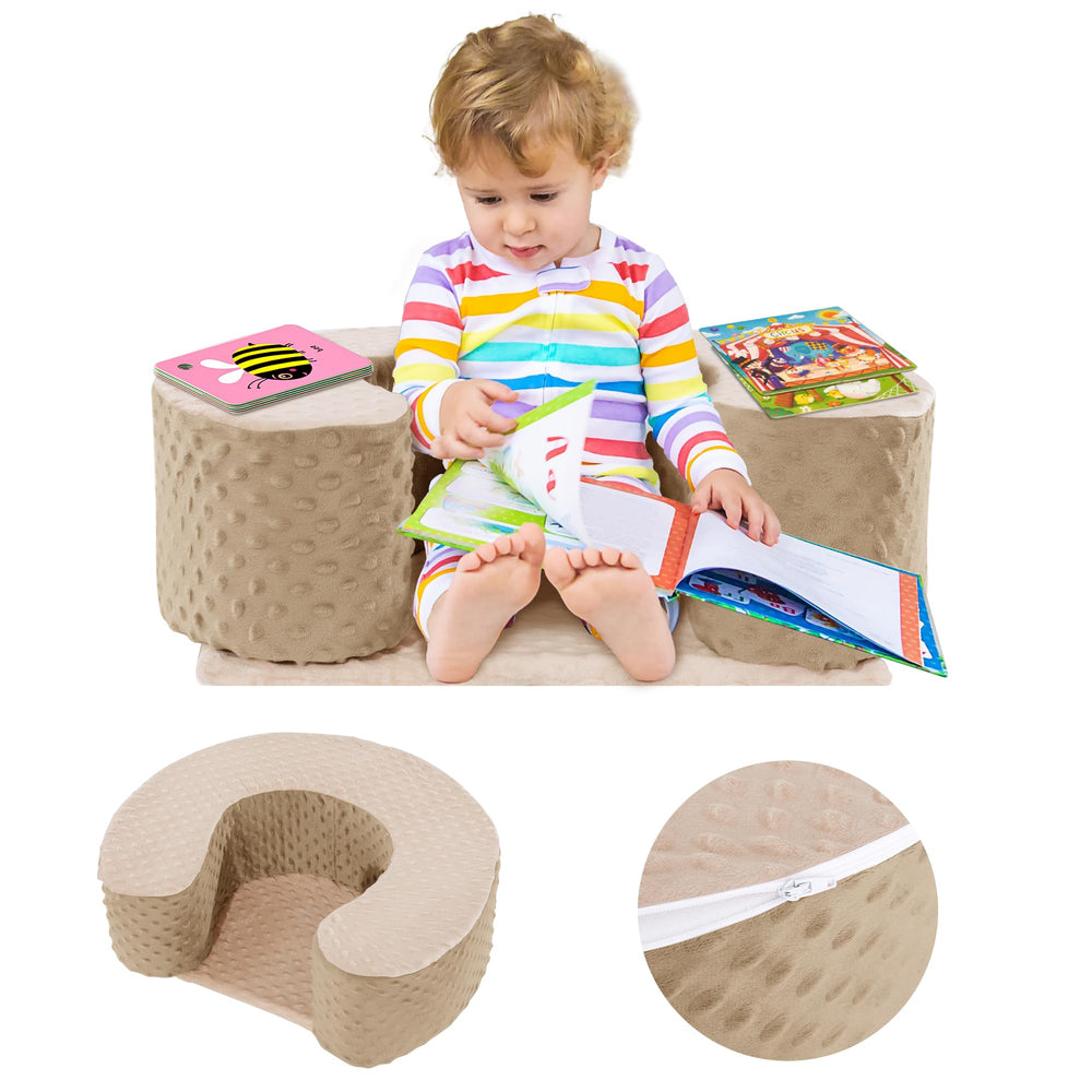 MABOZOO Sit Up Pillow provides back support for babies during seated play.